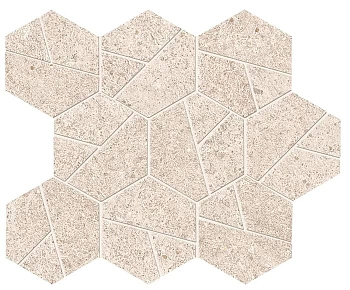 Мозаика Boost Stone White Mosaico Hex 25x28.5